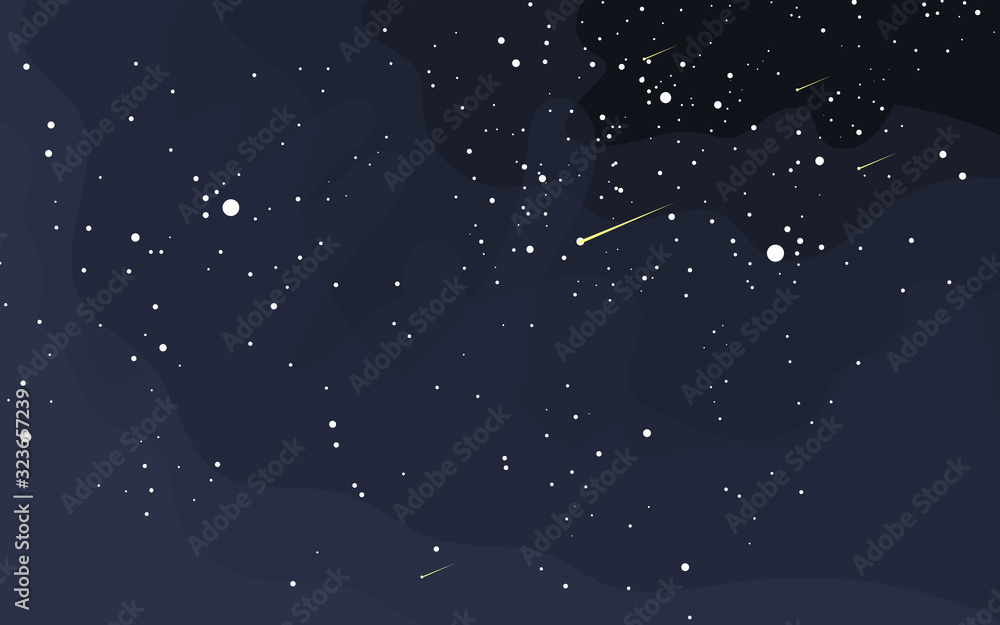 Wall mural vector space background . cute flat style template with stars in outer space