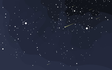 Vector space background . Cute flat style template with Stars in Outer space	