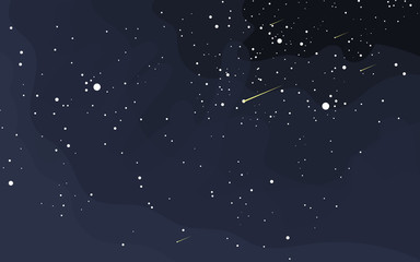Vector space background . Cute flat style template with Stars in Outer space  © badrus