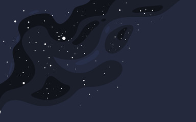 Vector space background . Cute flat style template with Stars in Outer space	
