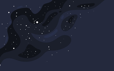 Fototapeta premium Vector space background . Cute flat style template with Stars in Outer space 