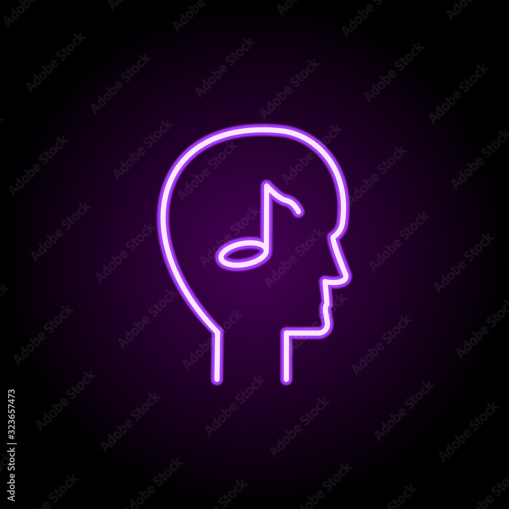 Poster sound on neon icon. elements of music set. simple icon for websites, web design, mobile app, info gr