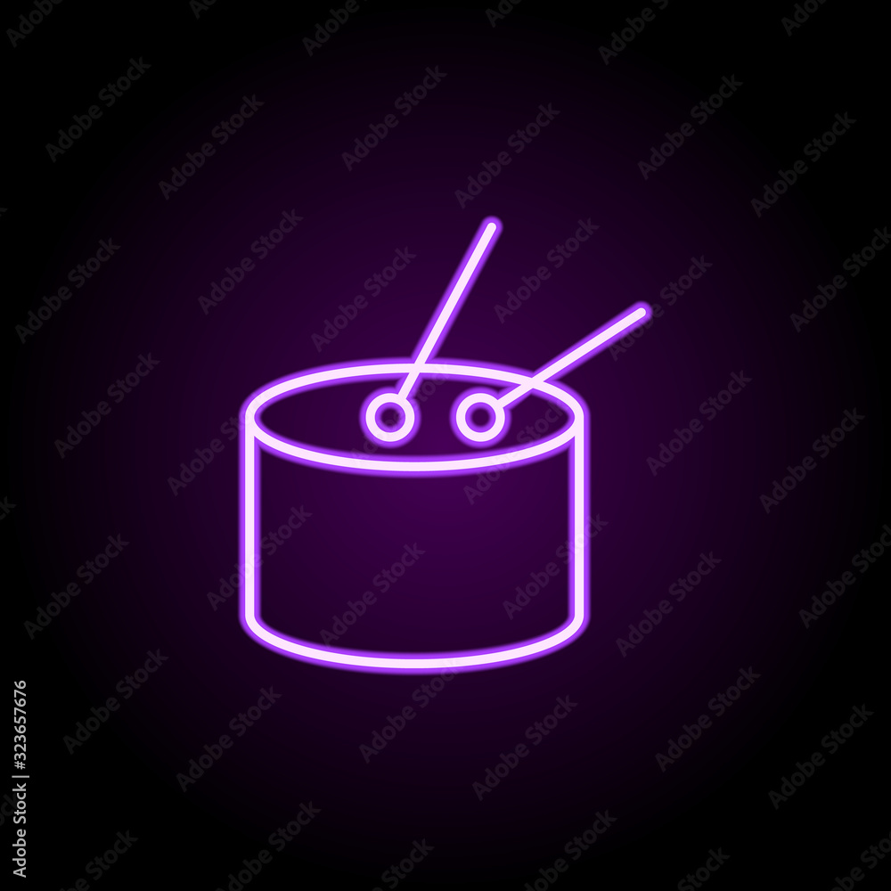 Poster piano keys neon icon. elements of music set. simple icon for websites, web design, mobile app, info 