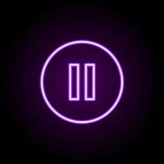 Half note neon icon. Elements of music set. Simple icon for websites, web design, mobile app, info graphics