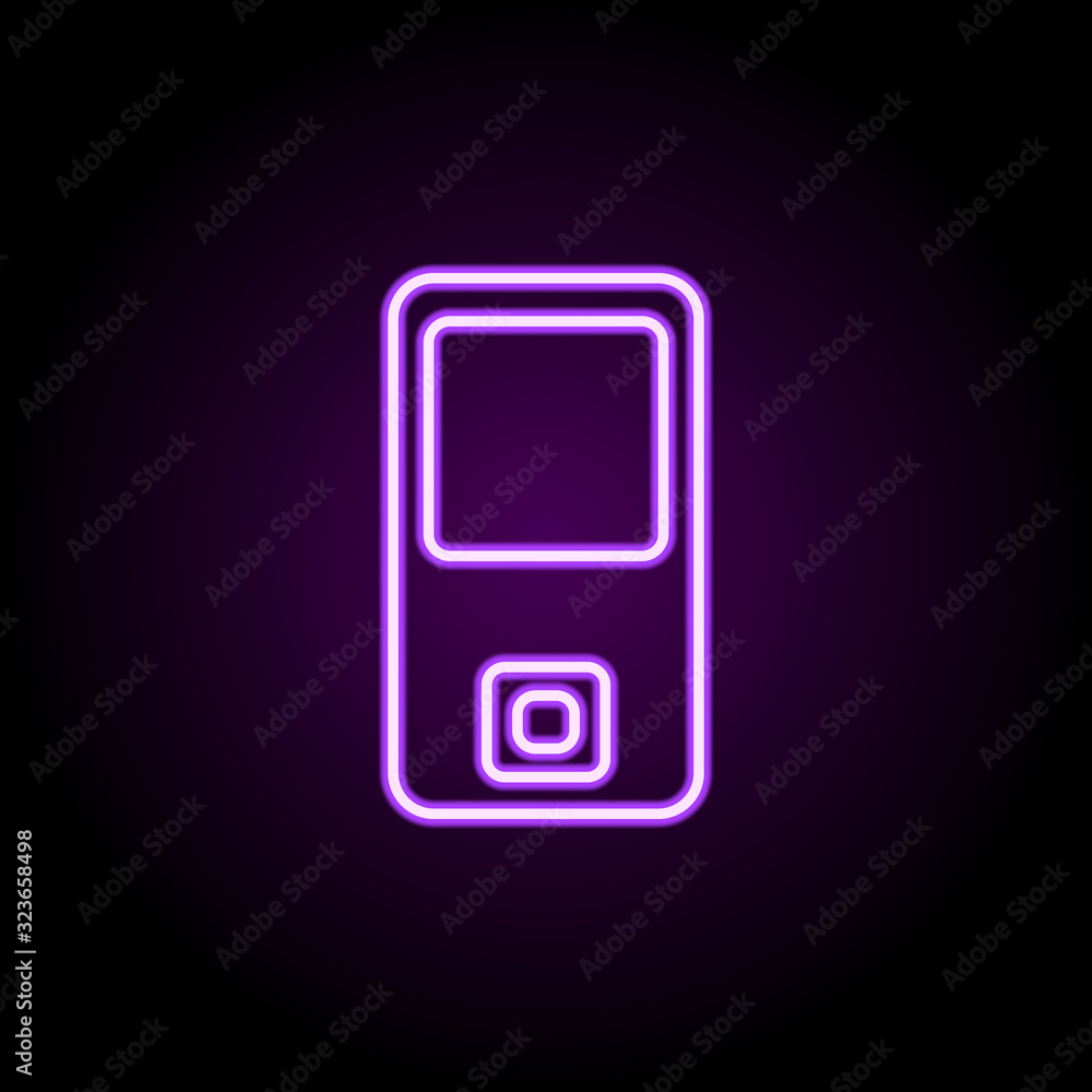Poster harp neon icon. elements of music set. simple icon for websites, web design, mobile app, info graphi