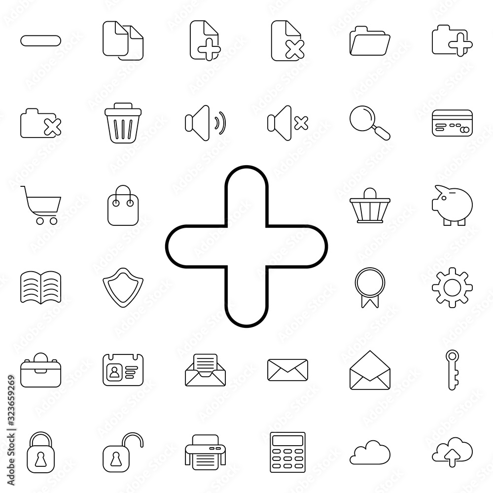 Poster plus sign icon. universal set of web for website design and development, app development