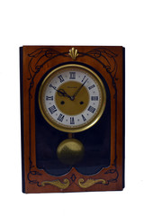 old clock isolated on white background