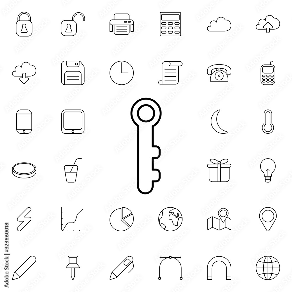 Poster key icon. universal set of web for website design and development, app development