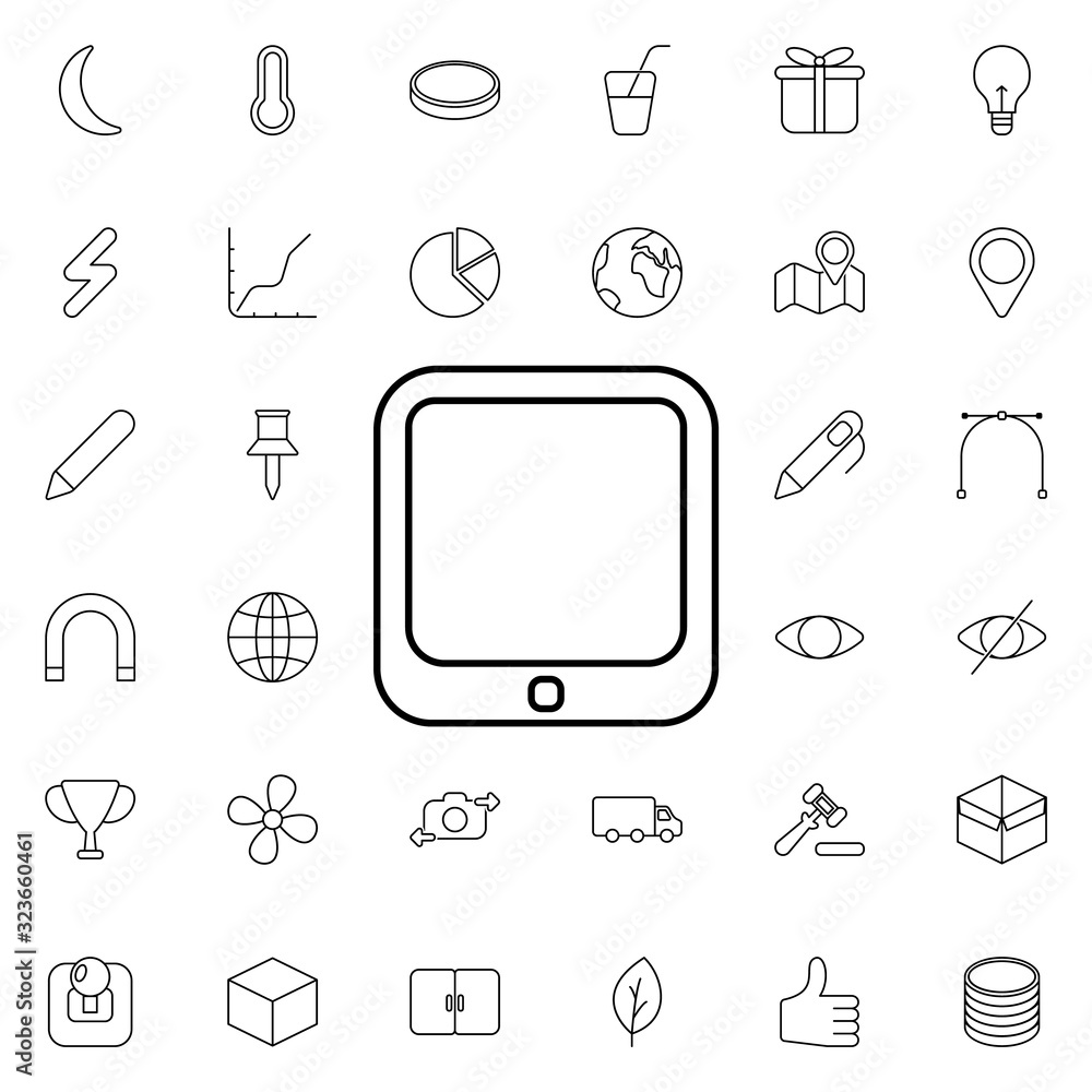 Poster tablet icon. universal set of web for website design and development, app development