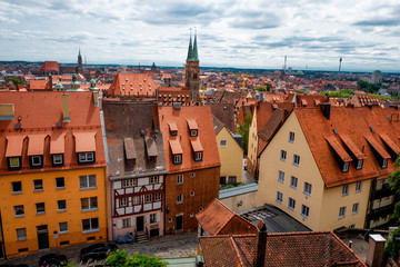 Fototapeta na wymiar From the walls of the Nuremberg fortress offers stunning views of the Old Town