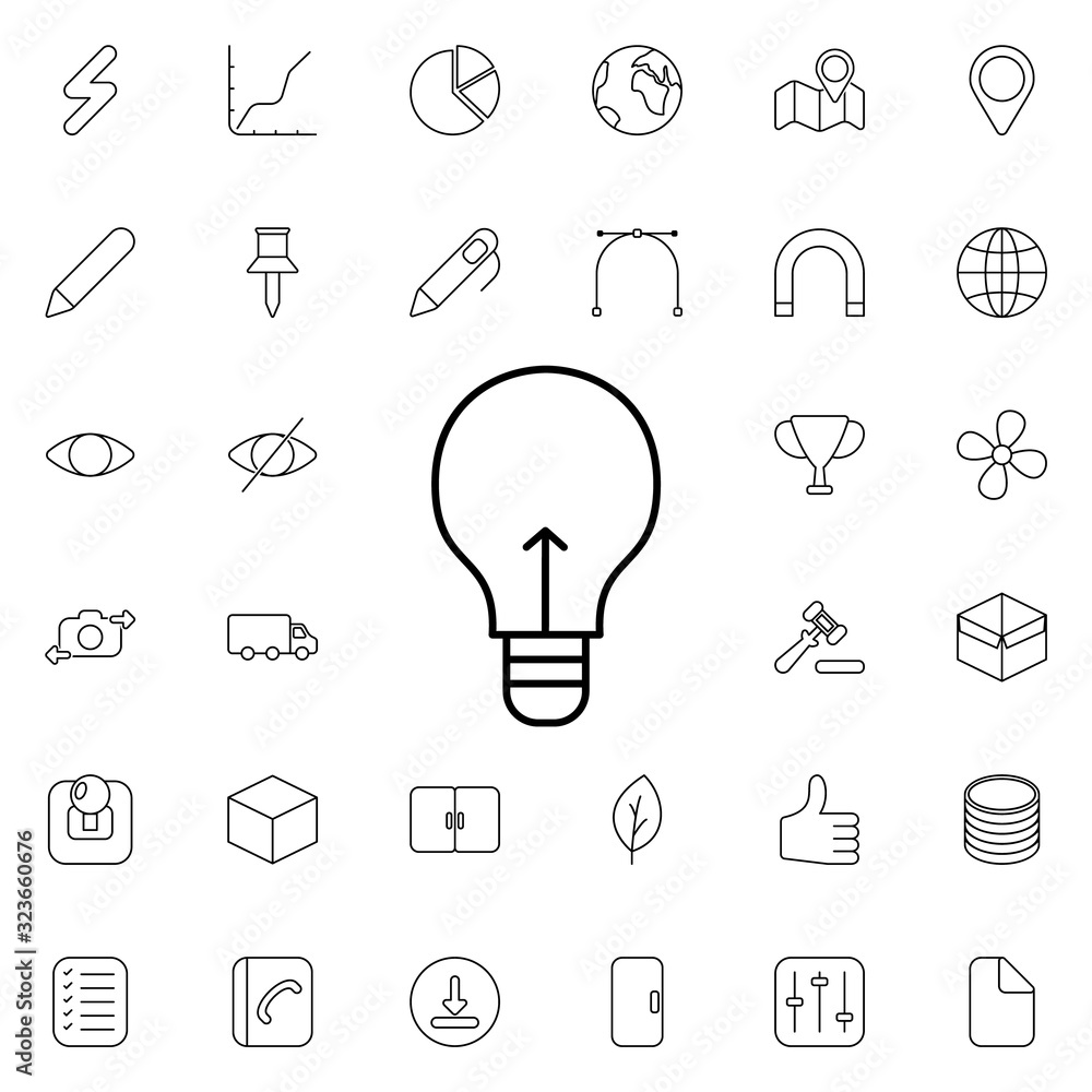 Poster light bulb icon. universal set of web for website design and development, app development