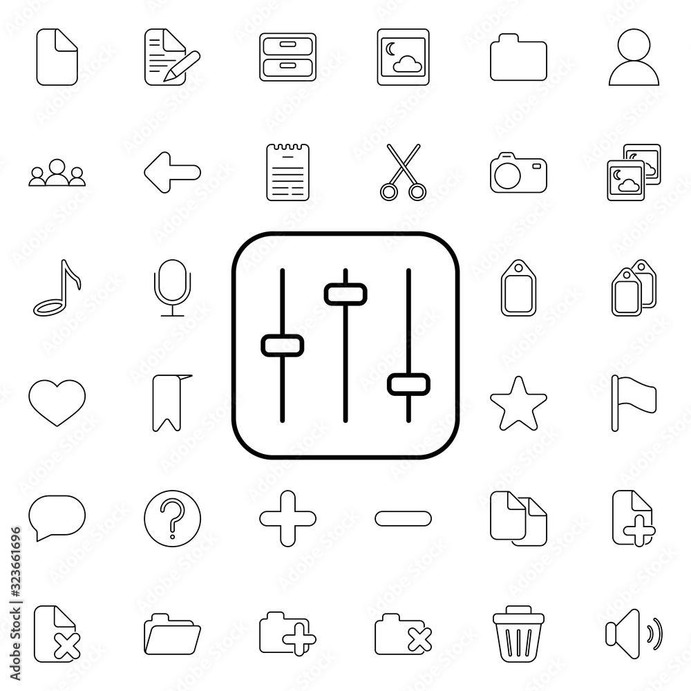 Poster volume control icon. universal set of web for website design and development, app development