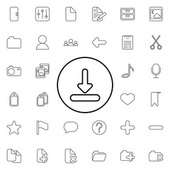 Download sign icon. Universal set of web for website design and development, app development
