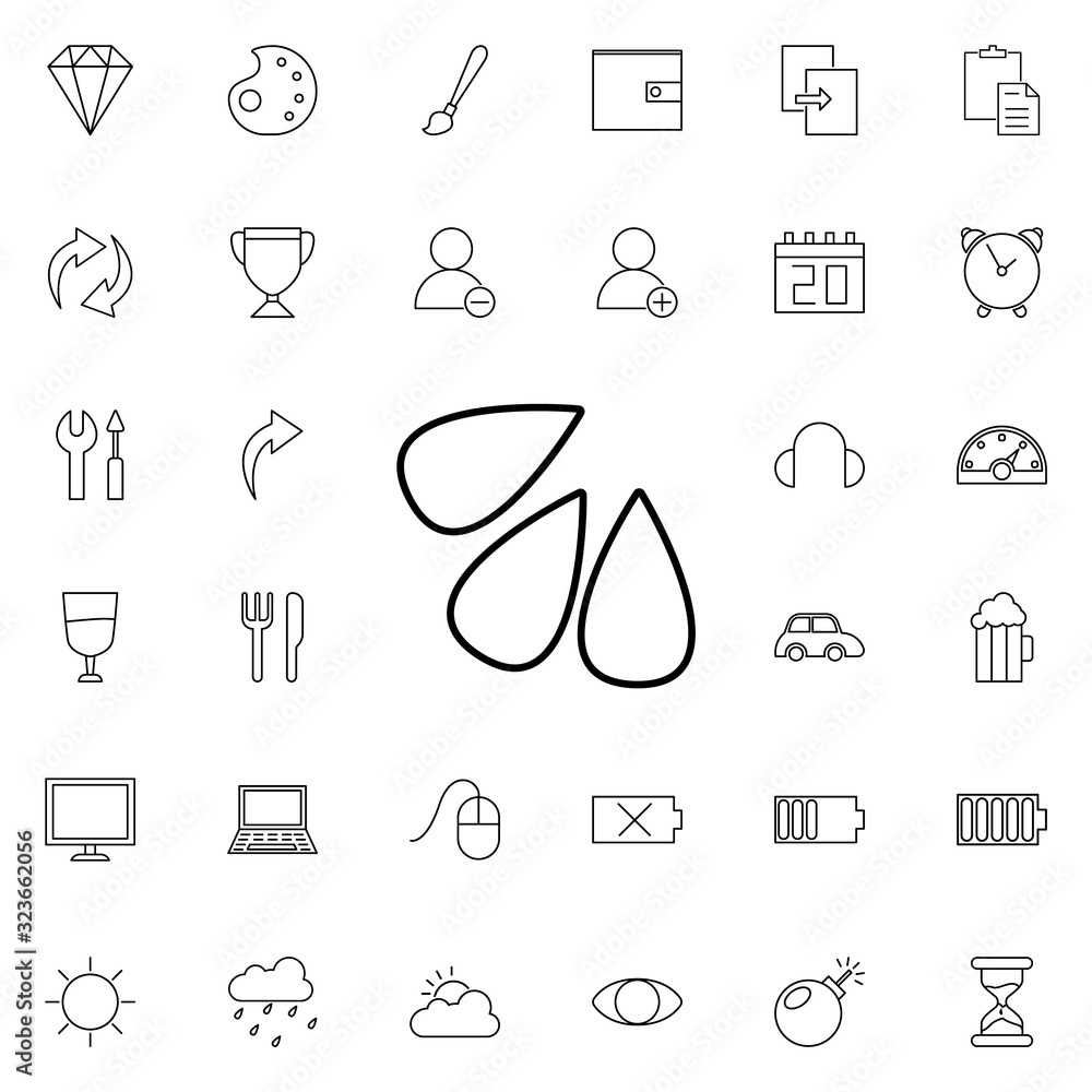 Poster water drop icon. universal set of web for website design and development, app development