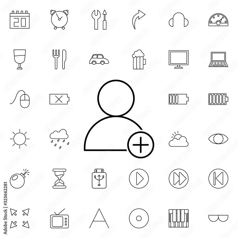 Poster add user sign icon. universal set of web for website design and development, app development