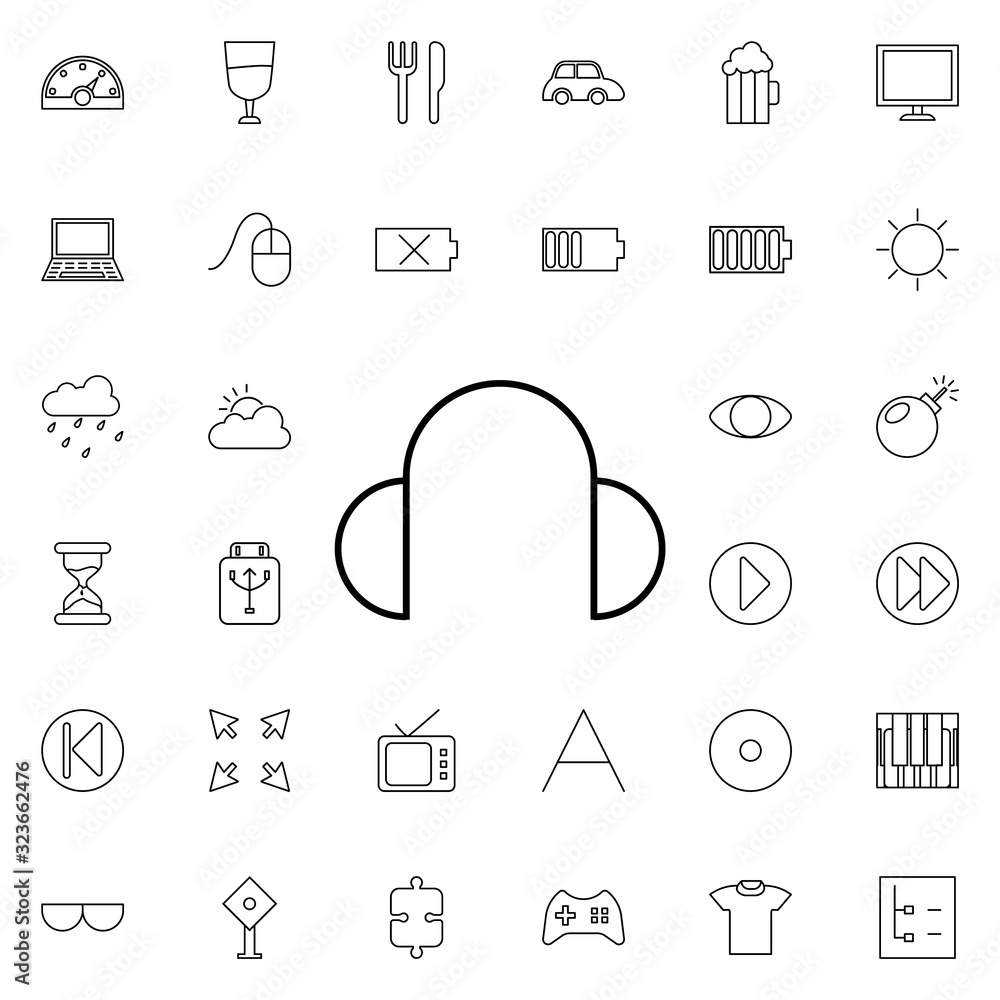 Poster headphone icon. universal set of web for website design and development, app development