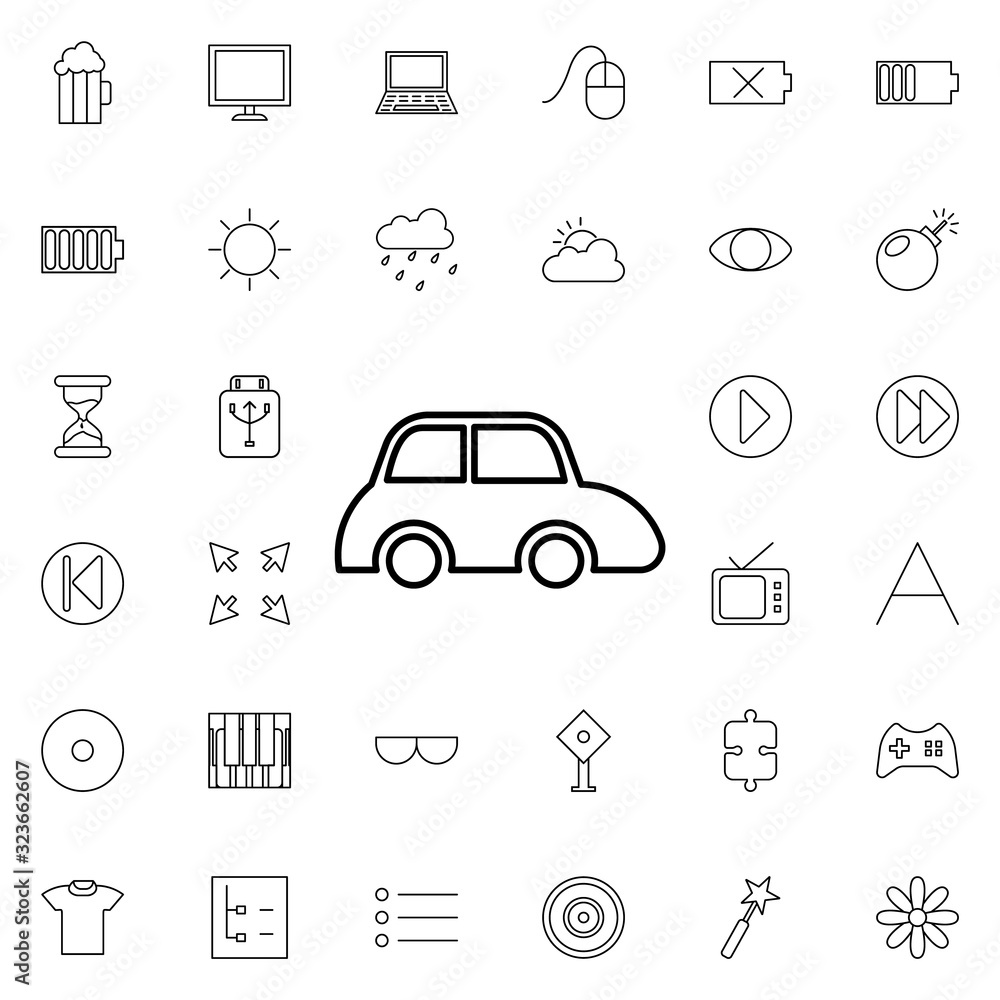 Poster car icon. universal set of web for website design and development, app development