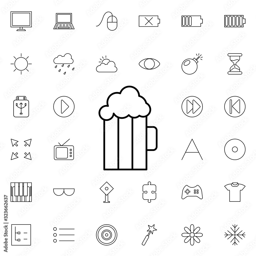 Poster beer icon. universal set of web for website design and development, app development