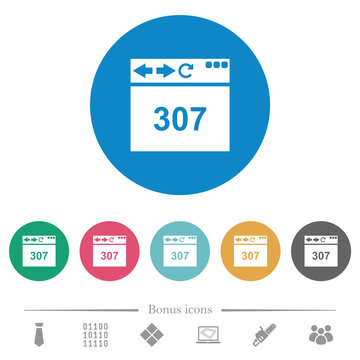 Browser 307 temporary redirect flat round icons