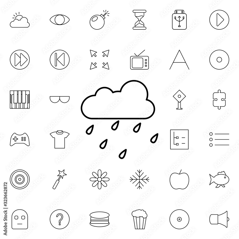 Poster rainy icon. universal set of web for website design and development, app development