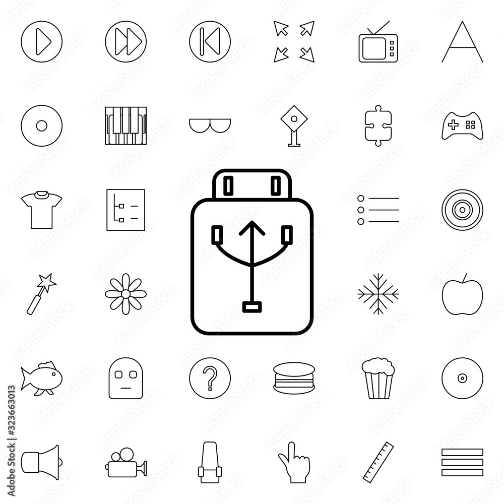 Poster usb sign icon. universal set of web for website design and development, app development