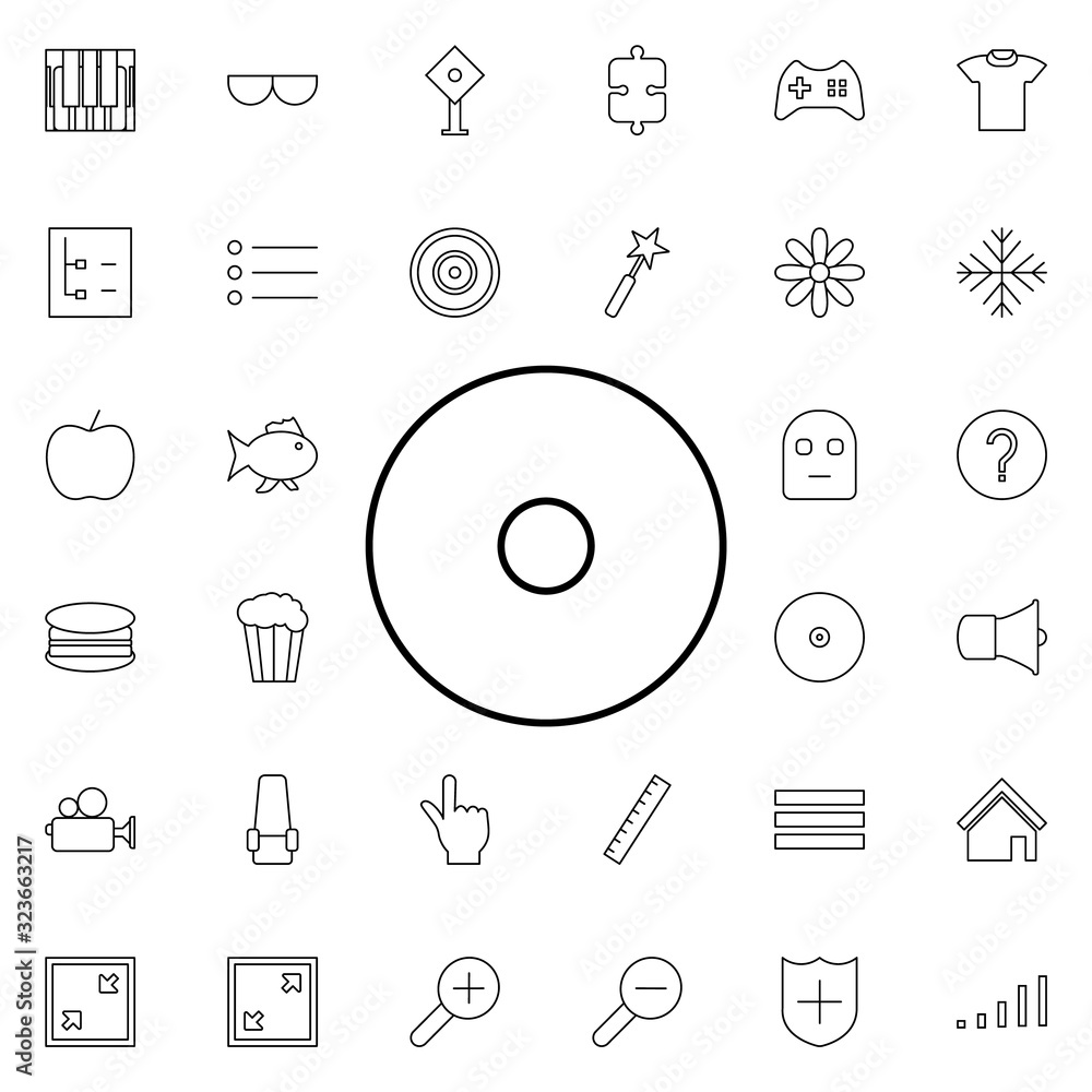 Poster record button icon. universal set of web for website design and development, app development