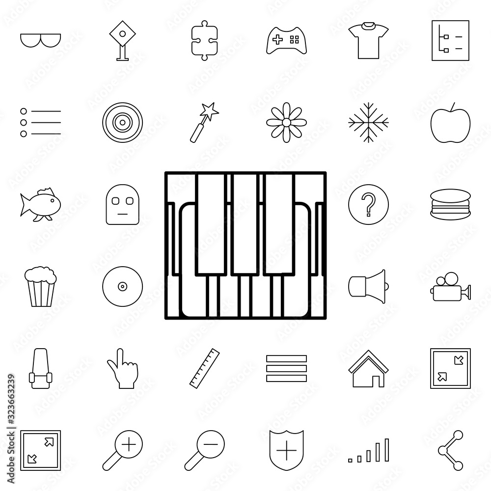 Aufkleber piano keys icon. universal set of web for website design and development, app development