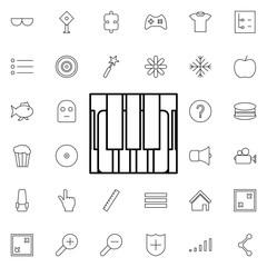 piano keys icon. Universal set of web for website design and development, app development
