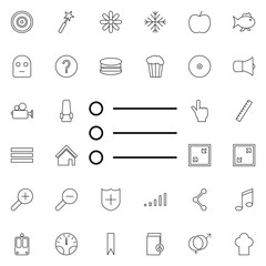 list sign icon. Universal set of web for website design and development, app development