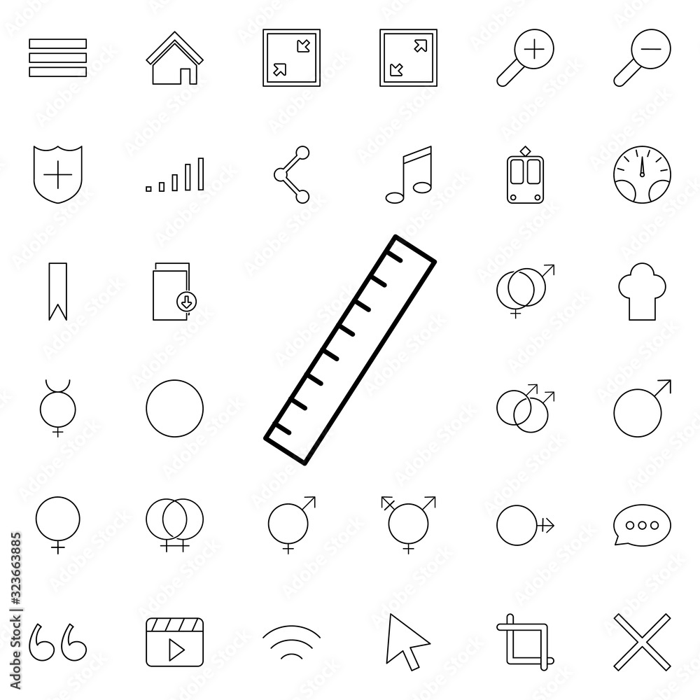 Poster ruler icon. universal set of web for website design and development, app development