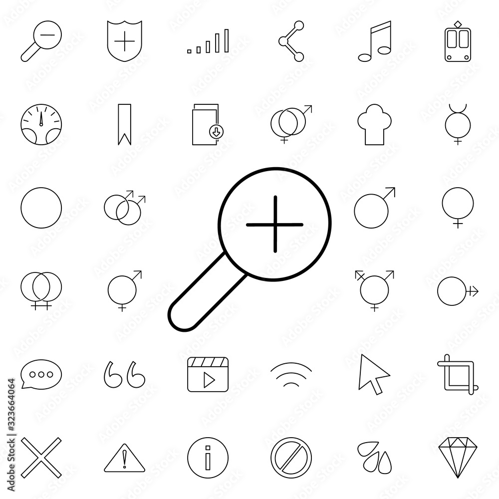 Poster zoom in sign icon. universal set of web for website design and development, app development