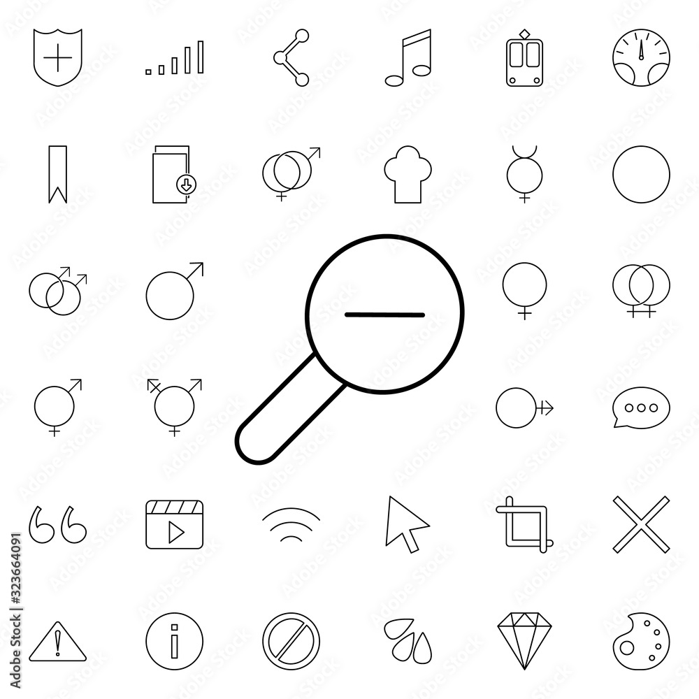 Poster zoom out sign icon. universal set of web for website design and development, app development