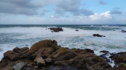 sea and rocks in Coruna city