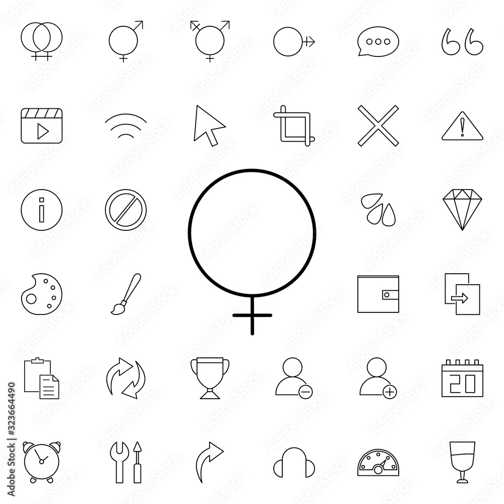 Poster female sign icon. universal set of web for website design and development, app development