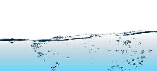 Abstract water wave splash isolated on white background.