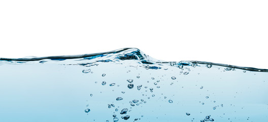 Abstract water wave splash isolated on white background.