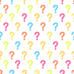 Colorful Questions marks seamless pattern background.