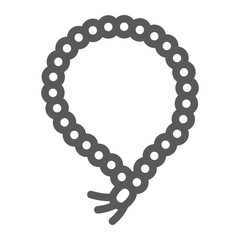 Misbaha line icon, ramadan and dhikr, muslim tasbih sign, vector graphics, a linear pattern on a white background, eps 10.