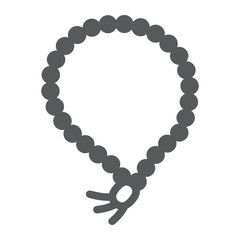 Misbaha glyph icon, ramadan and dhikr, muslim tasbih sign, vector graphics, a solid pattern on a white background, eps 10.