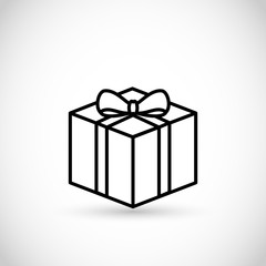 Gift, present thin line style vector icon