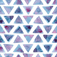 Vector watercolor triangles seamless pattern background