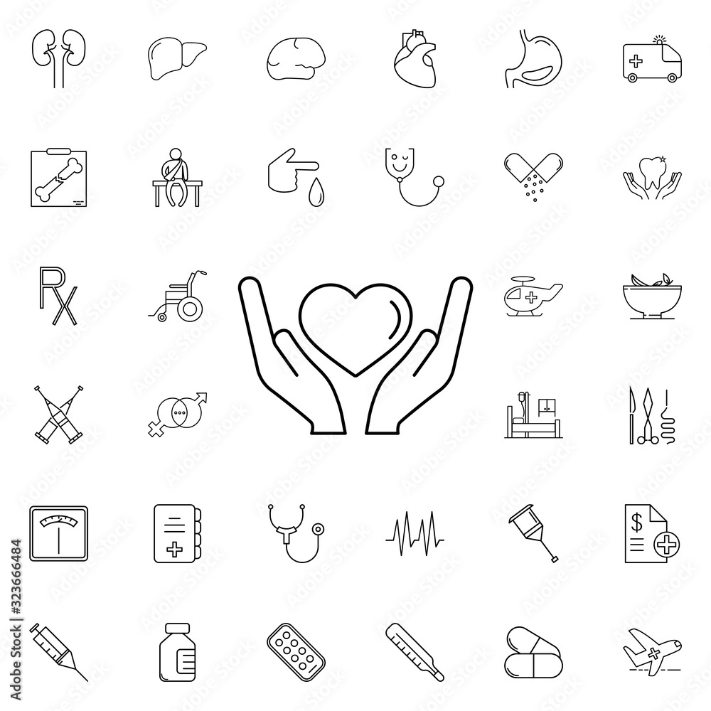 Poster save your health icon. universal set of medicine for website design and development, app development