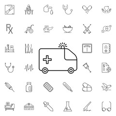 ambulance icon. Universal set of medicine for website design and development, app development