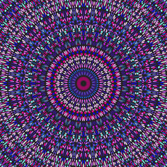 Obraz premium Psychedelic geometrical flower ornament mandala background - abstract hypnotic colorful floral circular vector design