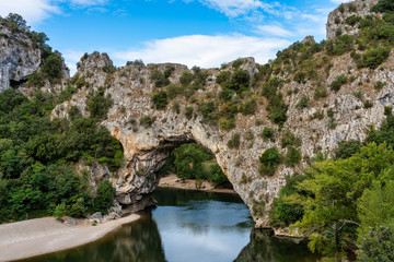 Fototapeta na wymiar Pont D'Arc, rock arch over the Ardeche River in France