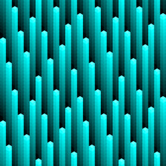 Neon glowing isometric seamless pattern.