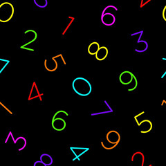 Colorful numeral seamless vector pattern.