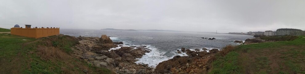 Panoramic photos of the coast of the city of La Coruna