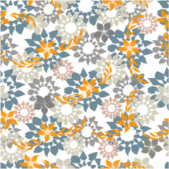 Vector abstract background flowers seamless pattern