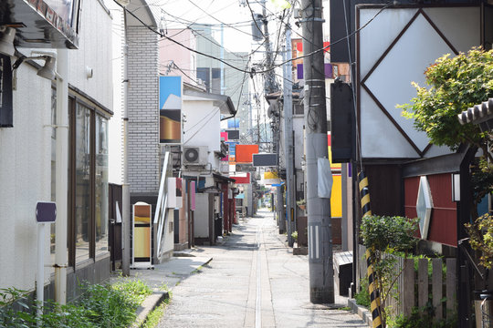 An entertainment district in Japan (Iwaki City, Fukushima Prefecture)